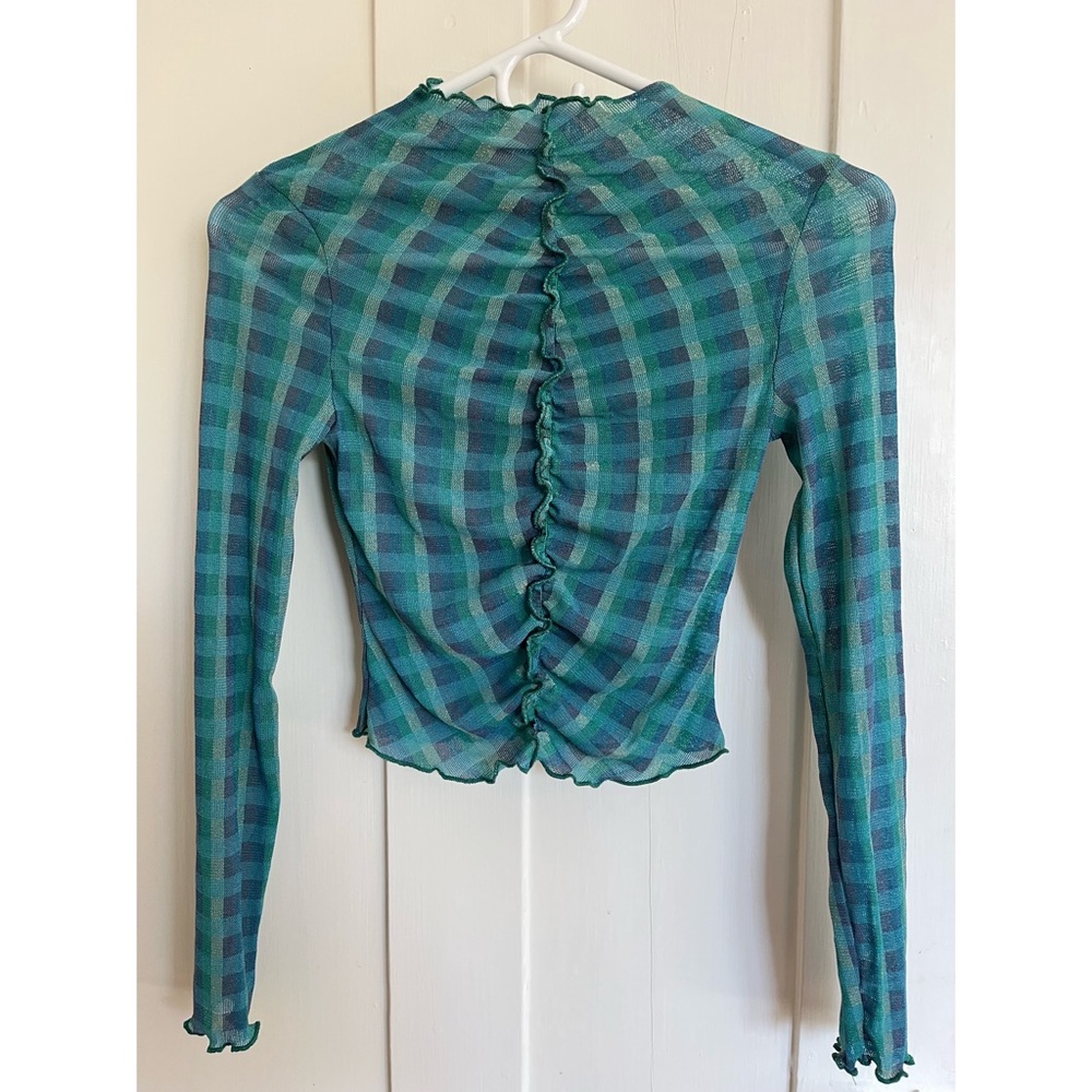 Find me now Eden mesh top in turquoise